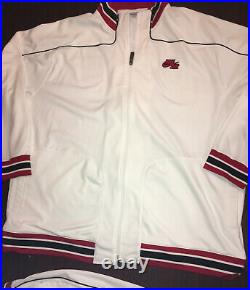 Nike AIR Track Suit Jacket & Pants 3XL Bright White with Red & Black Mint Perfect