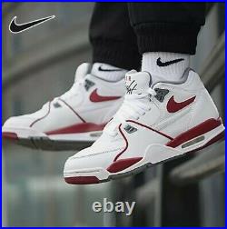 Nike Air Flight 89 White Red Grey Basketball Shoes DD1173 100 Men's US Size 12
