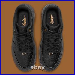Nike Air Force 1 Luxe Low Triple Black Bucktan Gum Sole DB4109-001 sz 10 Men's