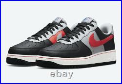 Nike Air Force 1 One Low EMB Chile Red Gray Fog Black White DC8874-001 Men Retro