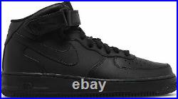 Nike Air Force 1 One Mid Triple Black All Leather Original CW2289-001 Men's
