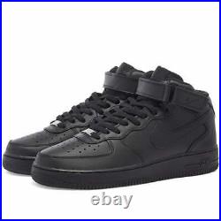 Nike Air Force 1 One Mid Triple Black All Leather Original CW2289-001 Men's