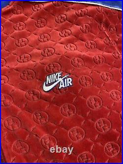Nike Air GRAIL Red Blue Velour Embossed Monogram Designer Track Suit Sz 2XL XXL