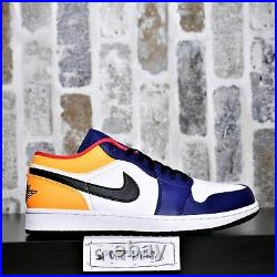 Nike Air Jordan 1 Low Royal Yellow Track Red Men's sz 10.5 553558-123 NEW IN BOX
