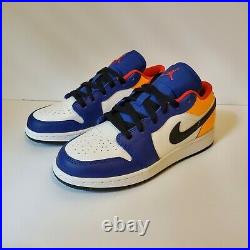 Nike Air Jordan 1 Low Royal Yellow White Track Red (GS Size 4Y 6Y) 553560-123