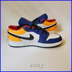 Nike Air Jordan 1 Low Royal Yellow White Track Red (GS Size 4Y 6Y) 553560-123