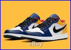 Nike Air Jordan 1 Low White/Track Red/Deep Royal 553558-123 Men's Size 9.5 NEW