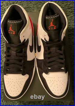 Nike Air Jordan 1 Mid SE Mens White Track Red Black Igloo 852542-100 Sz 12 New