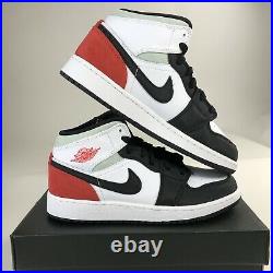 Nike Air Jordan 1 Mid SE Track Red Basketball Shoe 6y GS Kids New BQ6931 100