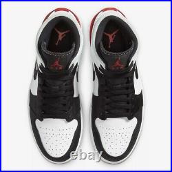 Nike Air Jordan 1 Mid SE Track Red Black Toe White Union Size 10.5 852542-100
