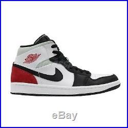 Nike Air Jordan 1 Mid SE Track Red Black Toe White Union-Style Men 852542-100