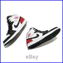 Nike Air Jordan 1 Mid SE Track Red Black Toe White Union-Style Men 852542-100
