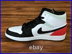 Nike Air Jordan 1 Mid SE Union Black Toe Track Red 852542-100 Men's Size 8.5