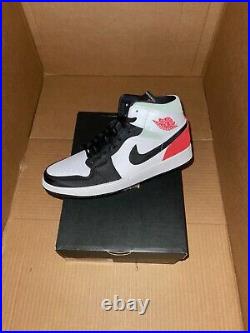 Nike Air Jordan 1 Mid SE Union Black Toe Track Red 852542-100 Size 9