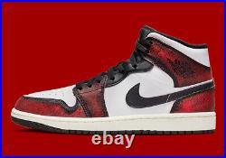 Nike Air Jordan 1 Mid SE Wear-Away Chicago Infrared Red Black DV9565-006 Men's