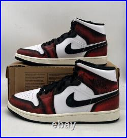 Nike Air Jordan 1 Mid SE Wear Away Chicago Red Black DV9565-006 Mens Size 10.5