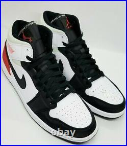 Nike Air Jordan 1 Mid SE White/Blk/Igloo/Track Red 852542-100 Men's Size 10 NEW