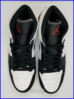 Nike Air Jordan 1 Mid White/Blk/Igloo/Track Red 852542-100 Men's Size 10.5 NEW