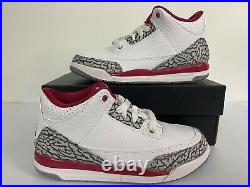 Nike Air Jordan 3 Retro Size 13C Cardinal Red Preschool Toddler Shoes Sneakers