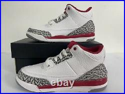 Nike Air Jordan 3 Retro Size 13C Cardinal Red Preschool Toddler Shoes Sneakers