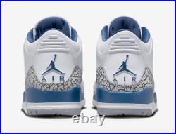 Nike Air Jordan 3 Retro Wizards True Blue White Cement Grey CT8532-148 sz 8 Men