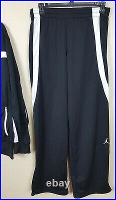 Nike Air Jordan Basketball Track Suit Jacket + Pants Black New (size XL / Large)