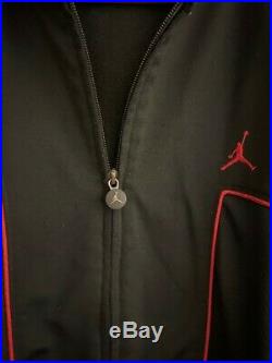 Nike Air Jordan Basketball Track Suit Jacket + Pants Black Red Mens XL Rare