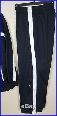 Nike Air Jordan Basketball Track Suit Jacket + Pants Black White Rare (2xl 3xl)