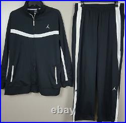 Nike Air Jordan Basketball Track Suit Jacket + Pants Black White Rare (size 3xl)