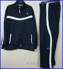 Nike Air Jordan Basketball Track Suit Jacket + Pants Black White Rare (size Xl)