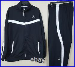 Nike Air Jordan Basketball Track Suit Jacket + Pants Black White (size Medium)