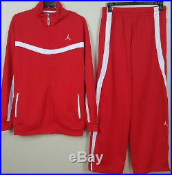 Nike Air Jordan Basketball Track Suit Jacket + Pants Red White Rare (size Xl)