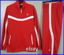 Nike Air Jordan Basketball Track Suit Jacket +pants Red White Rare (size Medium)