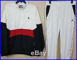 Nike Air Jordan Retro 3 Track Suit Jacket + Pants White Red Black (size 2xl)