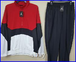 Nike Air Jordan Retro 3 Track Suit Jacket +pants Red White Black (size XL / 2xl)