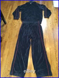 Nike Air Jordan Velour Track Suit Charcoal Gray/Red Size XL