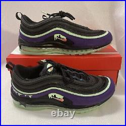 Nike Air Max 97 SE Halloween Shoes DC1500 001 Black Purple Green Glow Sz 10