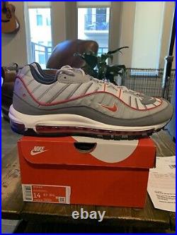 Nike Air Max 98 Particle Grey Track Red Mens 14 US New In Box White