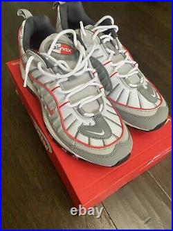 Nike Air Max 98 Particle Grey/Track Red Mens New Size 9.5 US