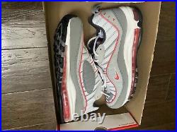 Nike Air Max 98 Particle Grey/Track Red Mens New Size 9.5 US