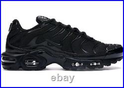 Nike Air Max Plus Shoes/Sneakers TN Tuned Triple Black Blackout Size 9.5 Men's