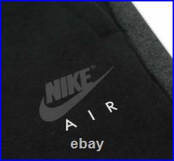 Nike Air Mens Full Tracksuit Fleece Hoodie Track Pant Fleece Bottom Black/Grey