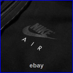 Nike Air Mens Full Tracksuit Fleece Hoodie Track Pant Fleece Bottom Black/Grey