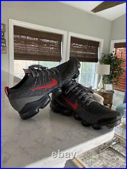 Nike Air VaporMax Flyknit 3 Mens CT1270-001 Running Shoes Grey Track Red US 12