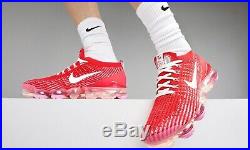 Nike Air VaporMax Flyknit 3 Track Red Pink Foam Running Shoes CU4756-600 Sz 6.5
