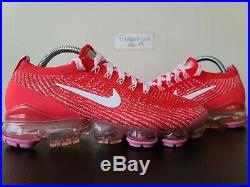 Nike Air VaporMax Flyknit 3 Track Red Pink Foam Running Shoes CU4756-600 Sz 7