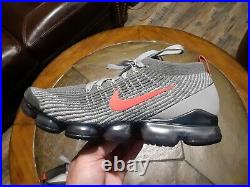 Nike Air Vapormax Flyknit 3 Grey Track Red CT1270-001 Mens Size 11