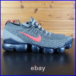 Nike Air Vapormax Flyknit 3 Grey Track Red CT1270-001 Mens Size Shoes