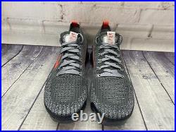 Nike Air Vapormax Flyknit 3 Grey Track Red Run Shoes CT1270-001 Mens Size 9