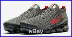 Nike Air Vapormax Flyknit 3 Iron Grey Track Red CT1270-001 Mens Size 11.5
